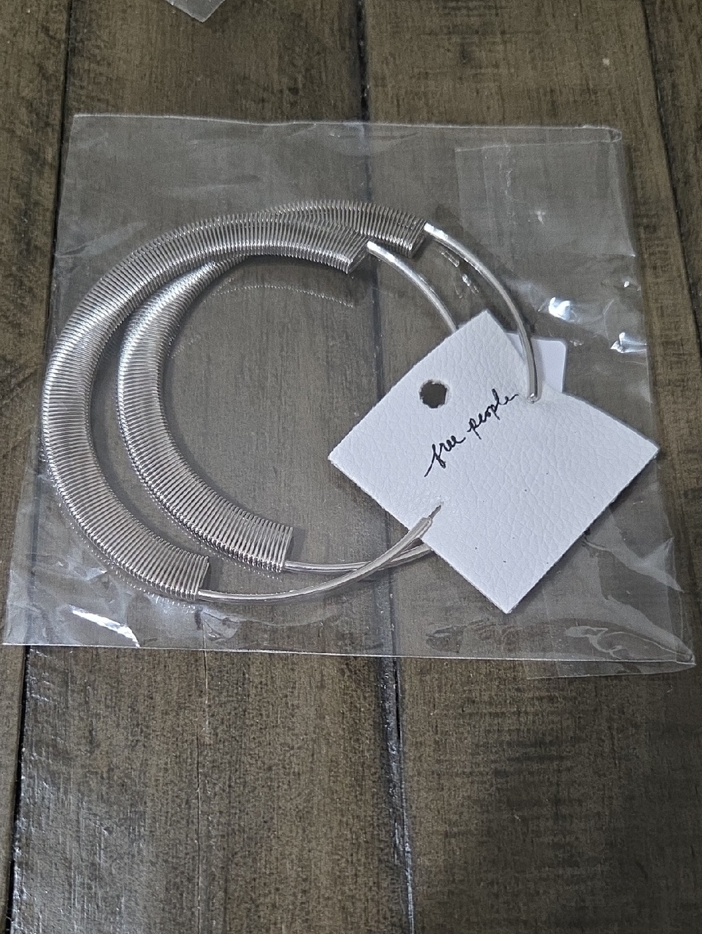 FREE PEOPLE NWT Silver Large Hoop Earrings